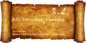 Kühtreiber Levente névjegykártya