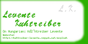 levente kuhtreiber business card